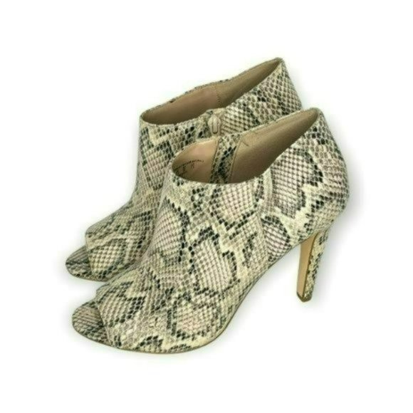 Charles Jourdan Retro Beige Paris Valentine Snakeskin Stiletto Boots Size 9 - Picture 7 of 13
